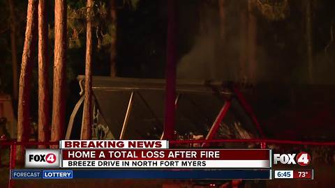 Mobile home destroyed by fire in North Fort