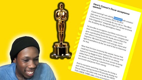 My Speech for when I win an Oscar