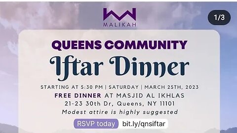 The Community #iftar at 21-23 30th Dr 3/25 hosted by @RanaForNY @wearemalikah @Gonzalez4NY