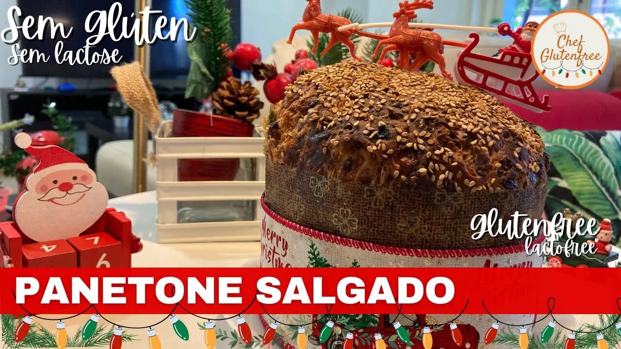 🎅🏻 Panetone Salgado - Sem Glúten e Sem Lactose (vegetariano)