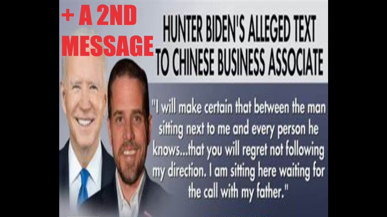 NEW WHATS APP MESSAGE FROM HUNTER BIDEN TO CHINA DEMANDING MORE MONEY