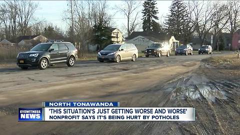 Non-profit hurt by potholes