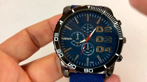 Giant, blue and black Chinese fashion watch