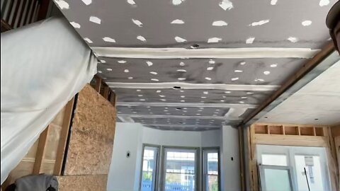 Smooth plaster ceiling