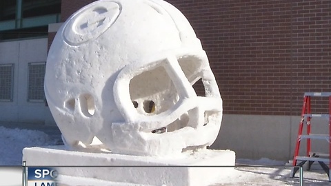 Cool ice sculptures outside Lambeau Field