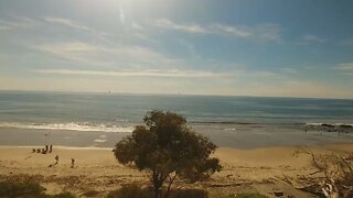 The beach as seen from the Amtrak Coast Starlight