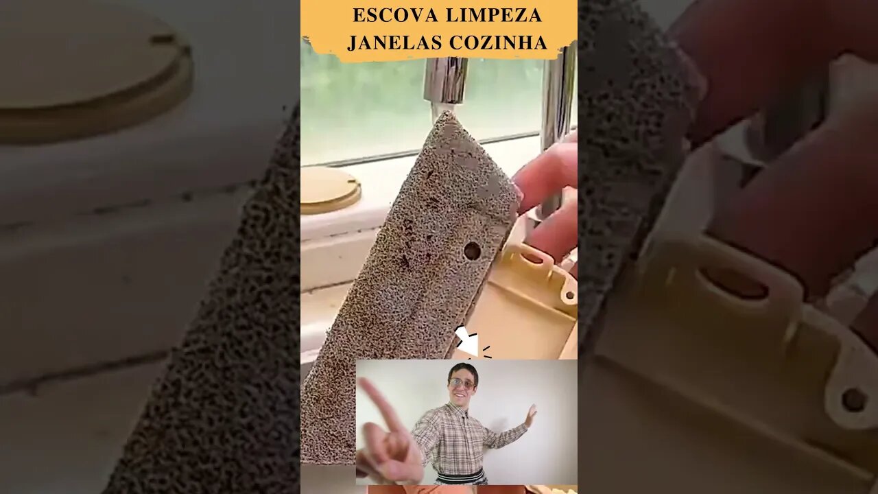 Limpador Janela Escova Limpeza Cantos Multiuso Janelas Cozinha Fogão Limpa Canto Pratico @ScanPlay​