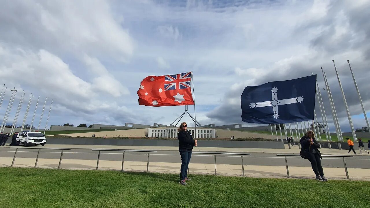 Freedom Front Canberra. In God We Trust. #exposethe28