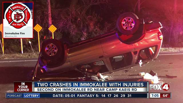 Two crashes overnight in Collier County