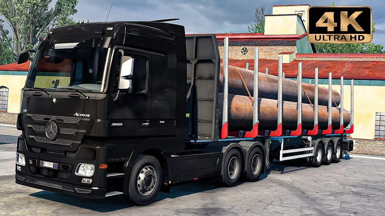 Mercedes-Benz Actros MP3 2660 - V8 "Big Pipes" | Euro Truck Simulator 2 Gameplay "4K"
