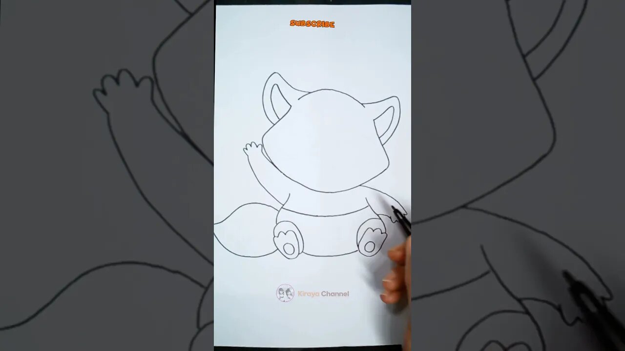 how to draw cute raccoon