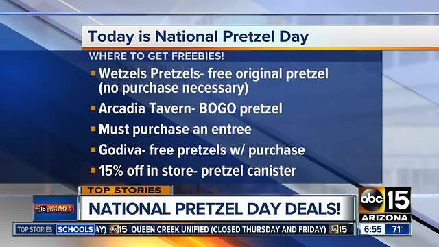 Freebies, deals for National Pretzel Day