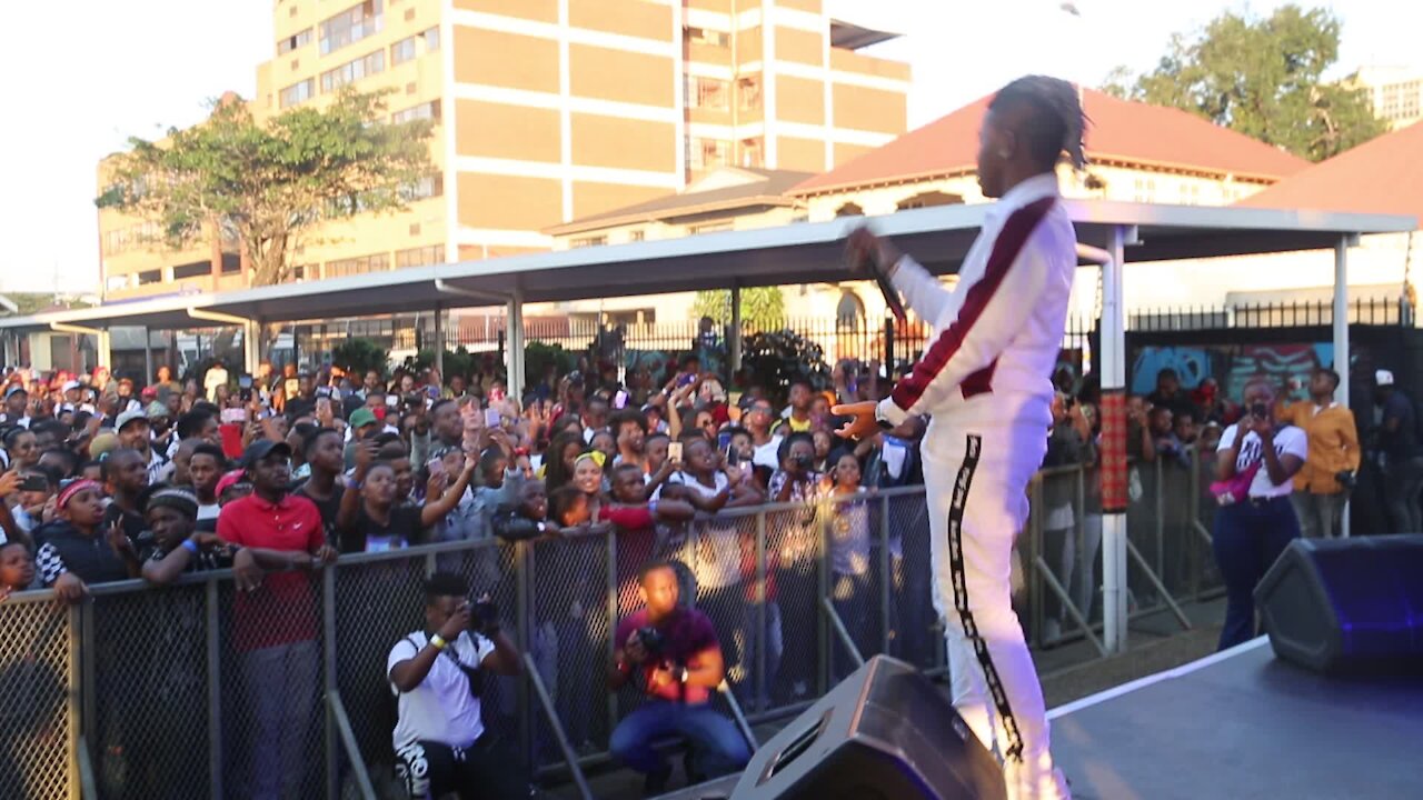 SOUTH AFRICA- Durban - Madala Kunene and Nasty C perform at the Red bull Amaphiko festival (GUW)