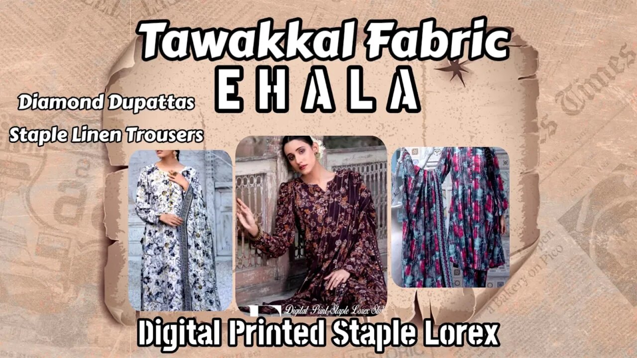 EHALA By Tawakkal Fabric Digital Printed Staple Lorex Diamond Dupattas ||ZAIN.AAYAN COLLECTION ||