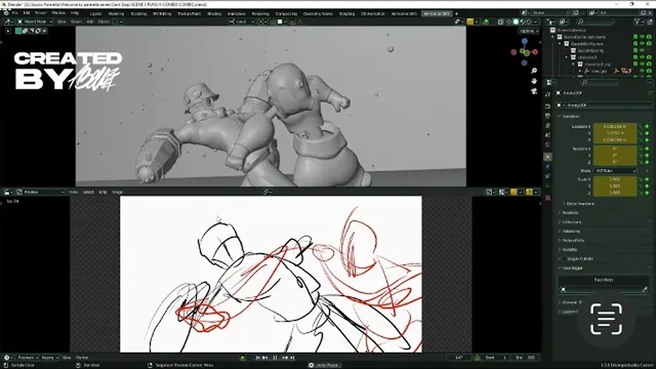 How I animate a Fightscene in blender 3.5… Kinda