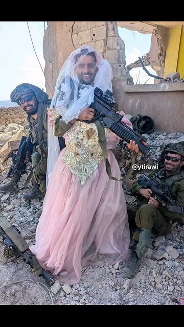 Israeli soldier from 7012 Battalion wearing clothes belonging 2 a displaced Lebanese woman ⏬Read dsp