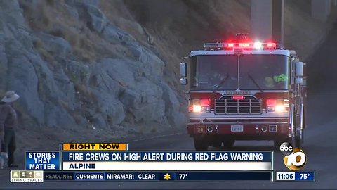 Fire breaks out during Red Flag Warning