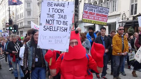 London Anti-Vaccine Passport Protest - 30th October 2021: Part 4 Vive La Crustacean!