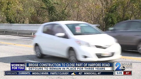 Bridge construction to close part of Harford Road