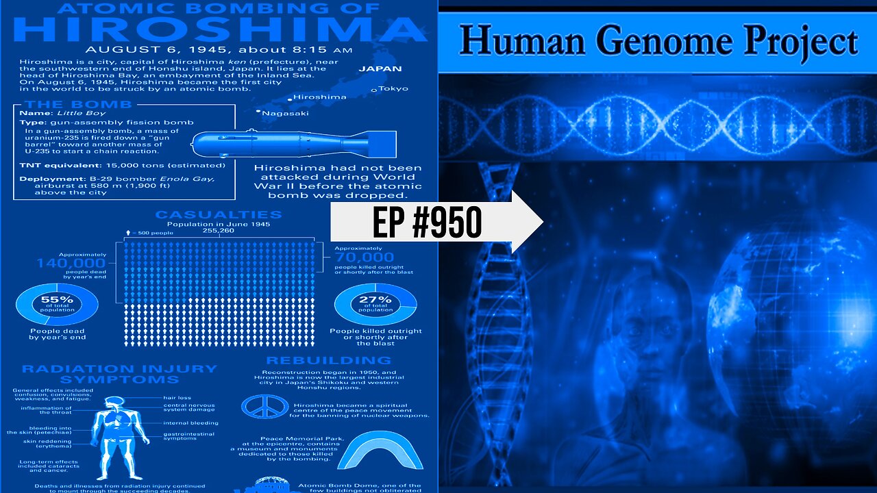 Human Genome Project roots in the DOE (Department of Energy), justified by Hiroshima and Nagasaki