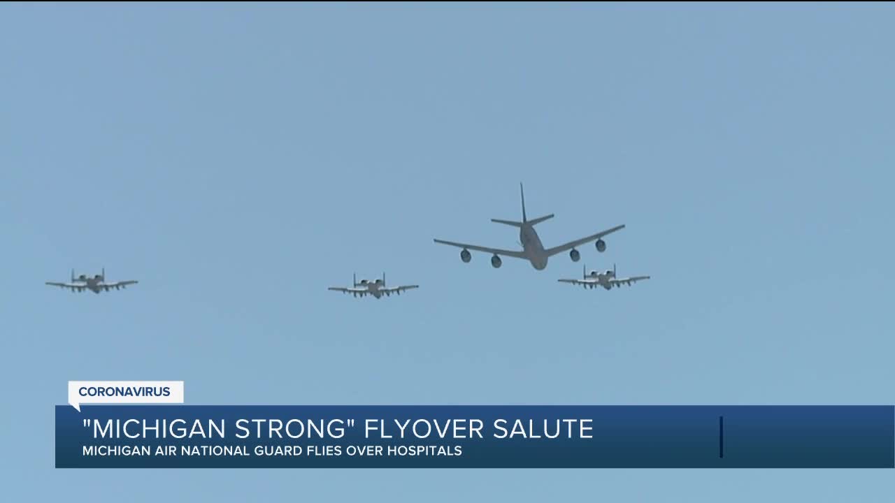 Michigan National Guard conducts flyovers over metro Detroit