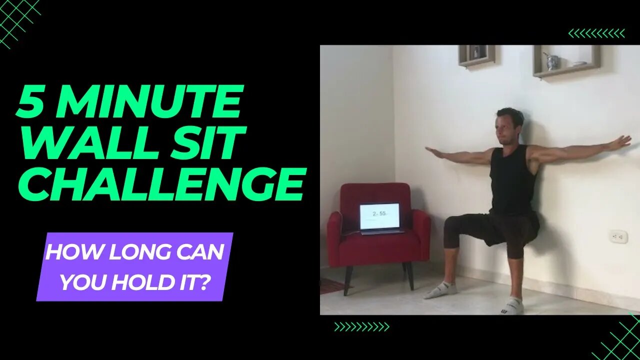 5 Minute Wall Sit Challenge (Can you hold the wall sit for 5 minutes)