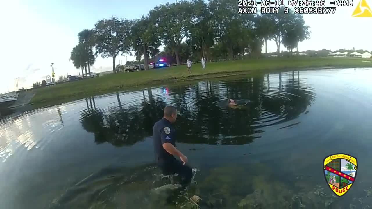Special needs child rescued from canal by officers in Palm Beach Gardens