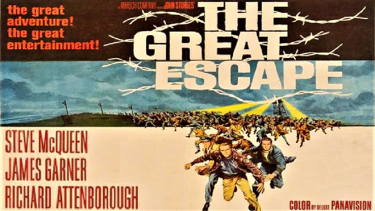 THE GREAT ESCAPE 1963 Steve McQueen, James Garner & Charles Bronson FULL MOVIE HD & W/S