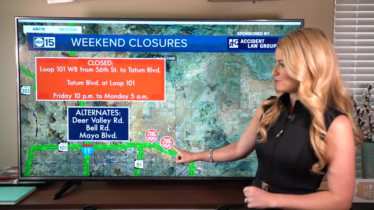 Weekend traffic closures around the Valley