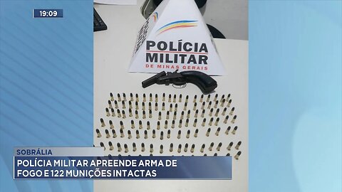 Sobrália: Polícia Militar Apreende Arma de Fogo e 122 Munições Intactas.