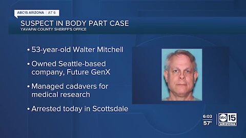 Suspect arrested in human body part case