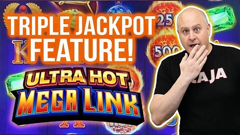 $100 High Limit Ultra Hot Mega Link Triple Jackpot Feature!