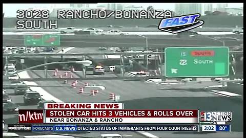 Suspect steals vehicle, crashes into others near Rancho, Bonanza