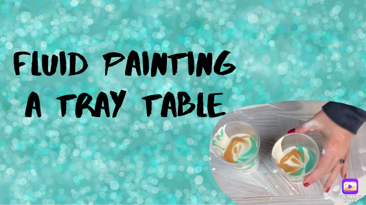 (18) Easy Flip Cup on a TV Tray Table -Acrylic Pouring