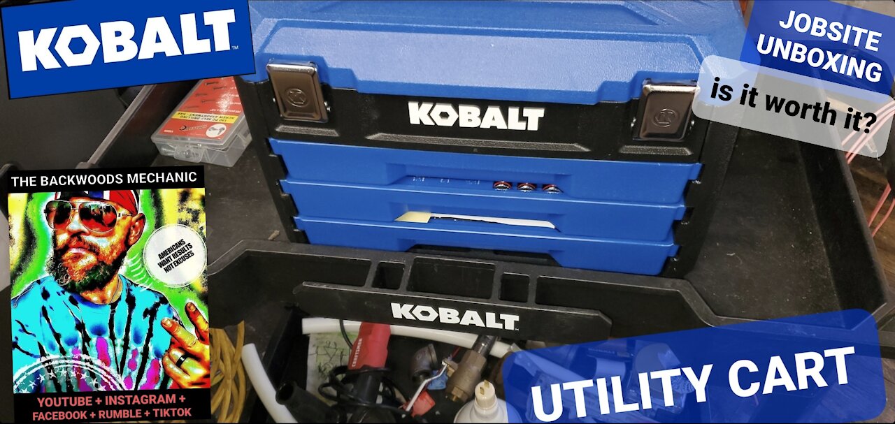 KOBALT 2 SHELF UTILITY CART UNBOXING & PREVIEW