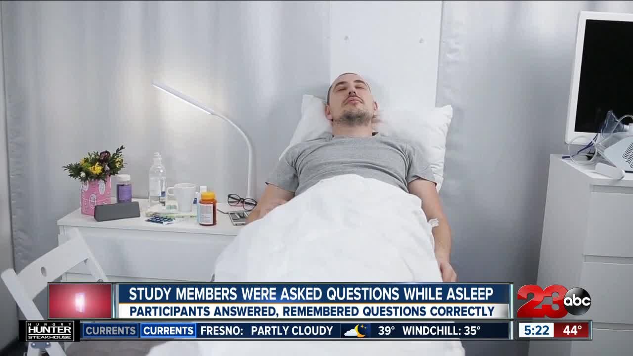 Study members were asked questions while asleep, participants answered and remembered questions correctly