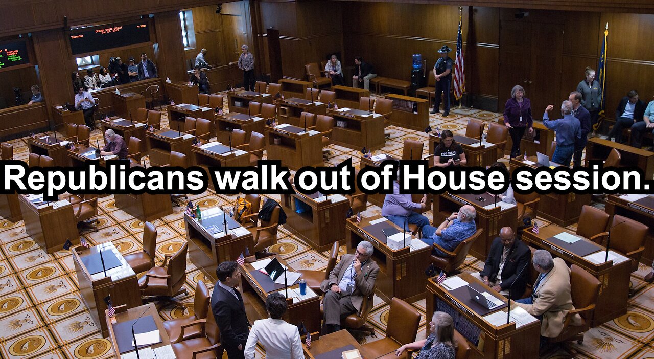 Republicans walk out of House session.