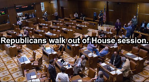 Republicans walk out of House session.