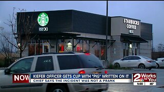 Kiefer Officer Gets Cup with Pig Written on It