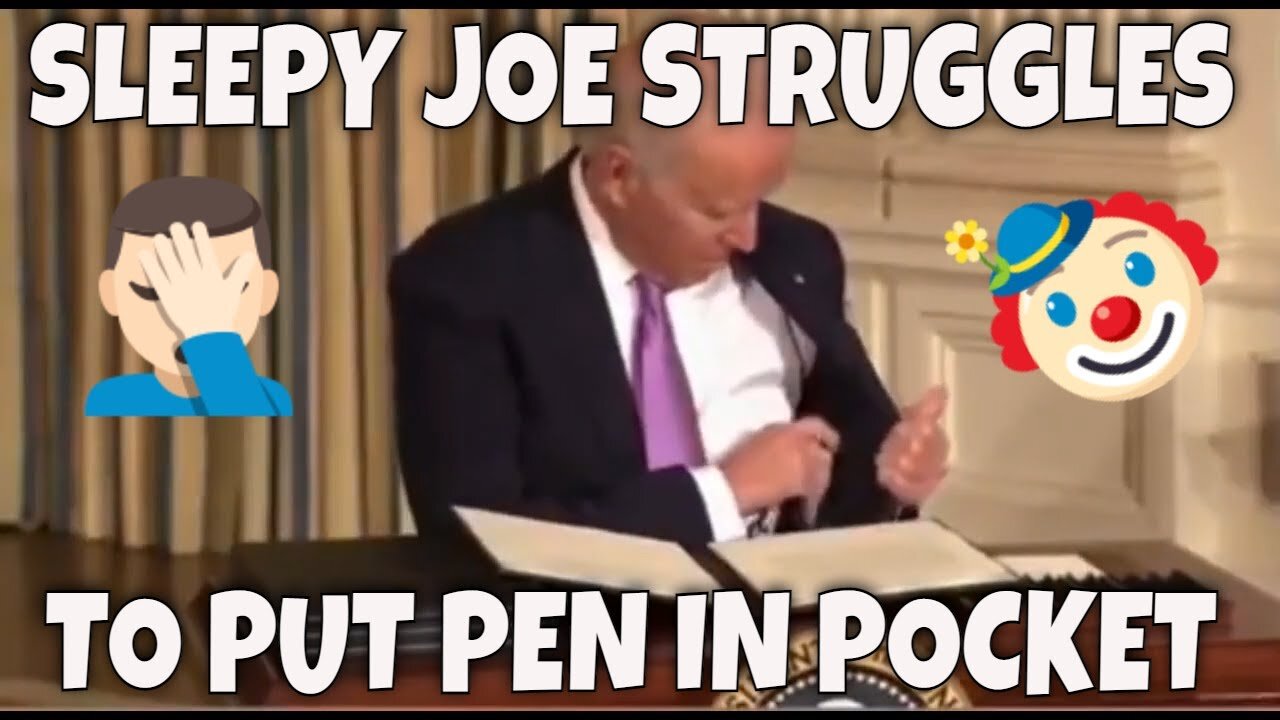 Joe Biden PEN FAIL: Struggles to Put Pen in his Pocket while Signing Executive Orders