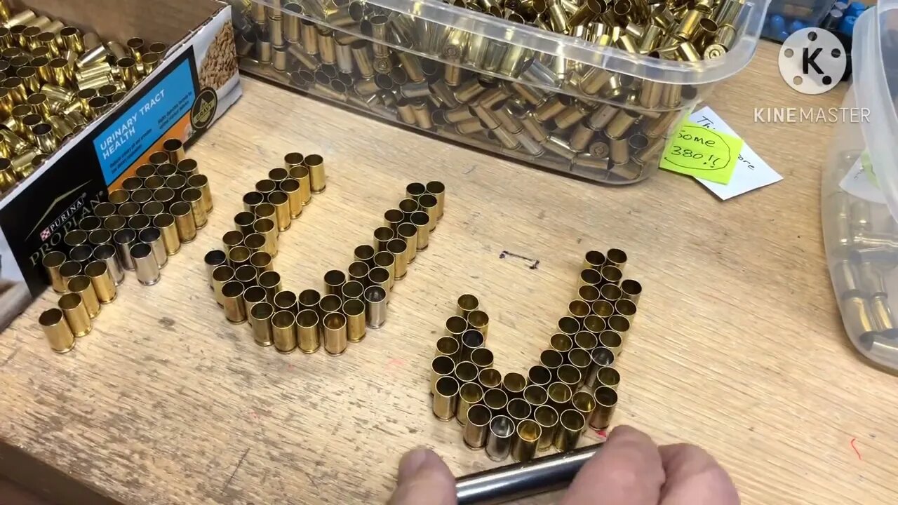 Sorting .380 from 9mm brass.