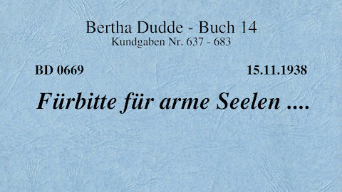 BD 0669 - FÜRBITTE FÜR ARME SEELEN ....