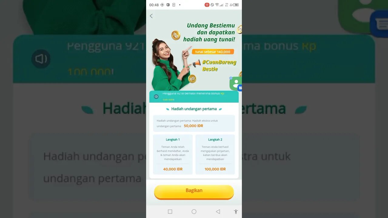 Segera undang temanmu! Kamu & temanmu bisa mendapatkan hadiah Rp 140.000 !!!