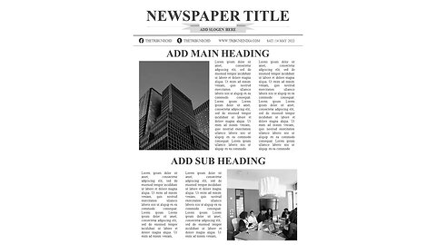 One Page Newspaper Layout Newsletter PowerPoint Template