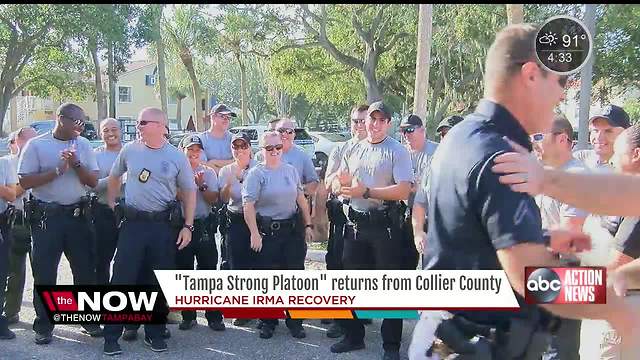 'Tampa Strong Platoon' returns to Tampa Bay area after helping during Hurricane Irma