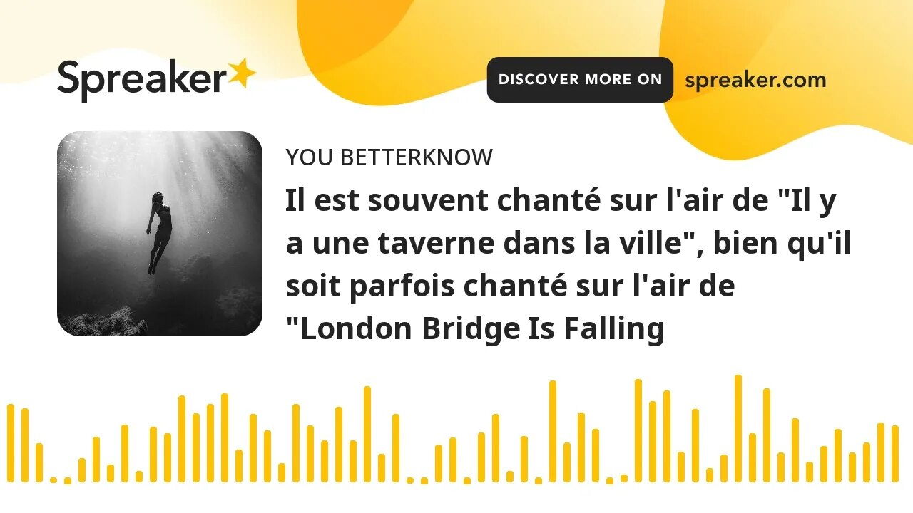 Il est souvent chanté sur l'air de "Il y a une taverne dans la ville", bien qu'il soit parfois chant