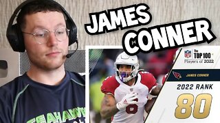 Rugby Player Reacts to JAMES CONNER (Arizona Cardinals, RB) #80 NFL Top 100 Players in 2022