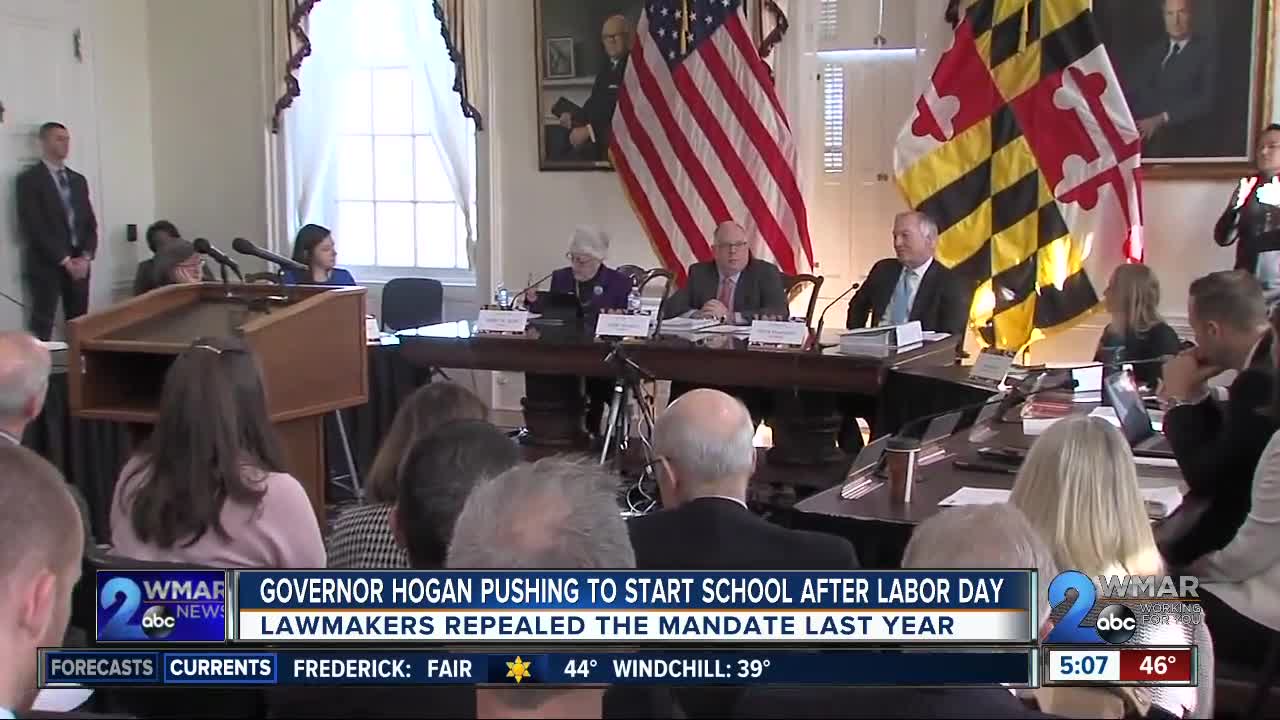 Governor Hogan pushing to start school after Labor Day