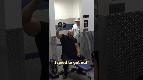 Russian Gangster Works Out in Front of Bathroom Entrance Prank