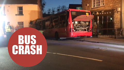 Three hospitalised after bus crashes into side of house on village high street